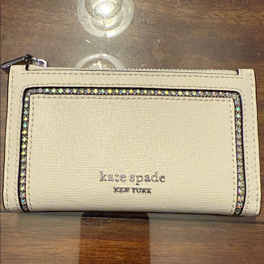 Kate Spade Morgan Crystal Inlay Saffiano Wallet NWT